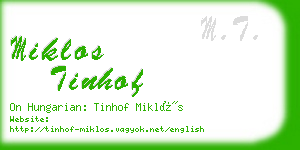 miklos tinhof business card